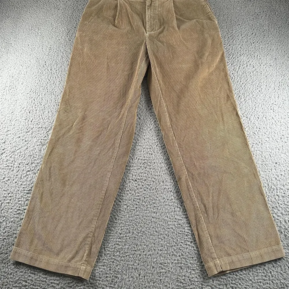 Vtg Tommy Hilfiger Corduroy Pants Mens 34x32 Beige Pleated Straight Chino Casual